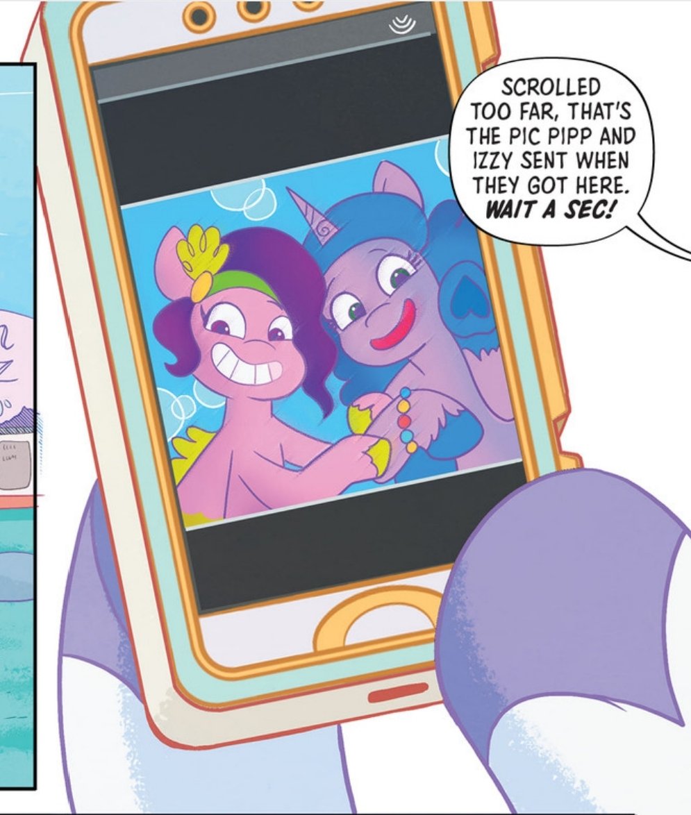 maxi_ponie's tweet photo. I was watching the comics and... 
Zipp discovers an AI photo of Pipp and izzy 😭 https://t.co/0RntnTokY8