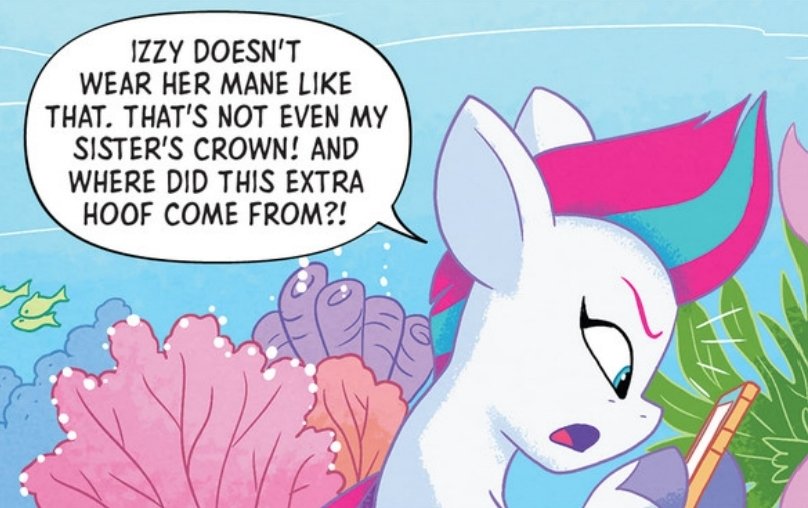 maxi_ponie's tweet photo. I was watching the comics and... 
Zipp discovers an AI photo of Pipp and izzy 😭 https://t.co/0RntnTokY8