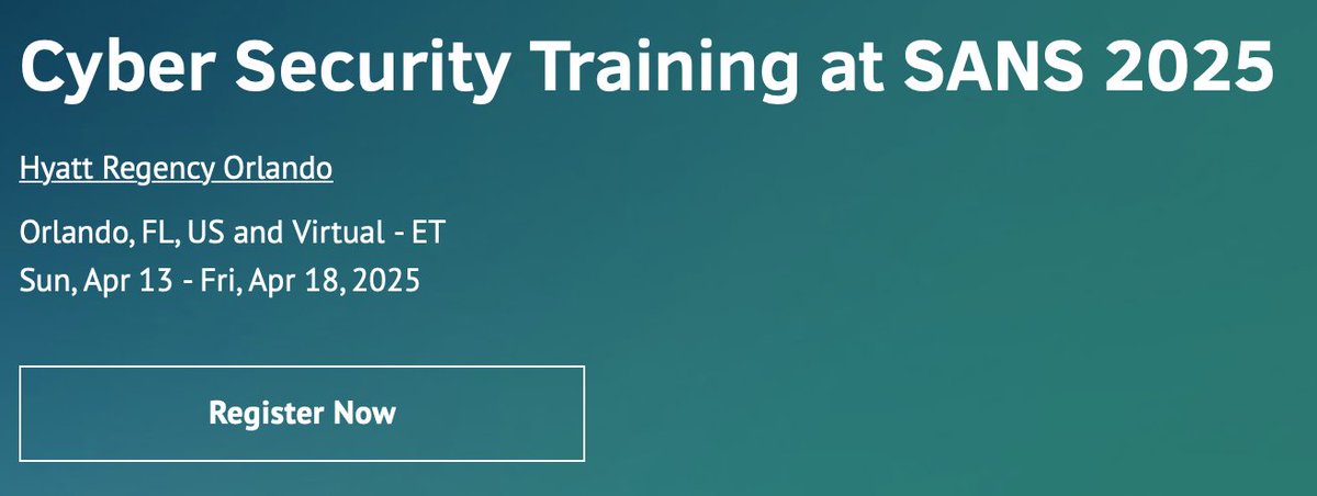 Jonathan (@jon__reiter) on Twitter photo I'm looking forward to being in Orlando in a few months to teach my <a href="/SANSOffensive/">SANS Offensive Operations</a> <a href="/SANSInstitute/">SANS Institute</a> class: #SEC670 🤓
If you want to get your feet wet with making C++ Windows implants along with some Florida sun, this is the event for you!
Reg link to the event: I'm looking forward to being in Orlando in a few months to teach my <a href="/SANSOffensive/">SANS Offensive Operations</a> <a href="/SANSInstitute/">SANS Institute</a> class: #SEC670 🤓
If you want to get your feet wet with making C++ Windows implants along with some Florida sun, this is the event for you!
Reg link to the event: