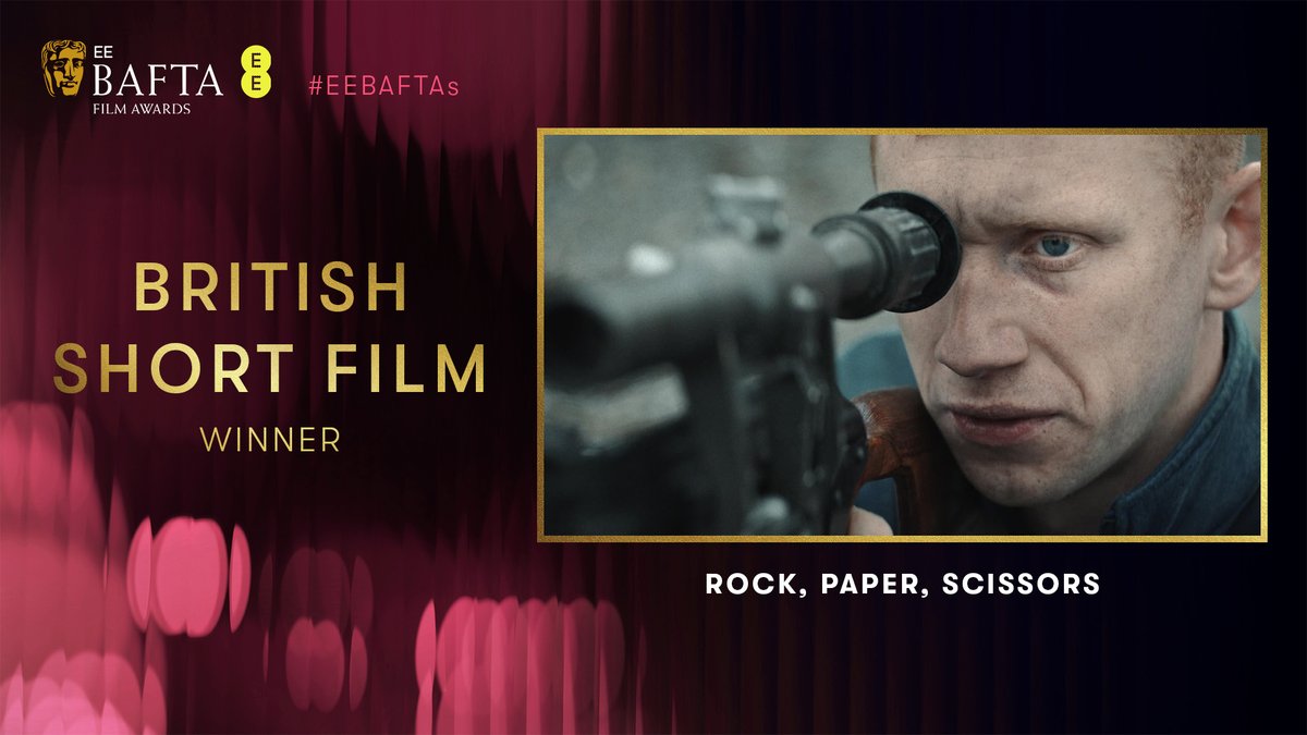 Rock, Paper, Scissors wins the BAFTA for British Short Film 👏 #EEBAFTAs