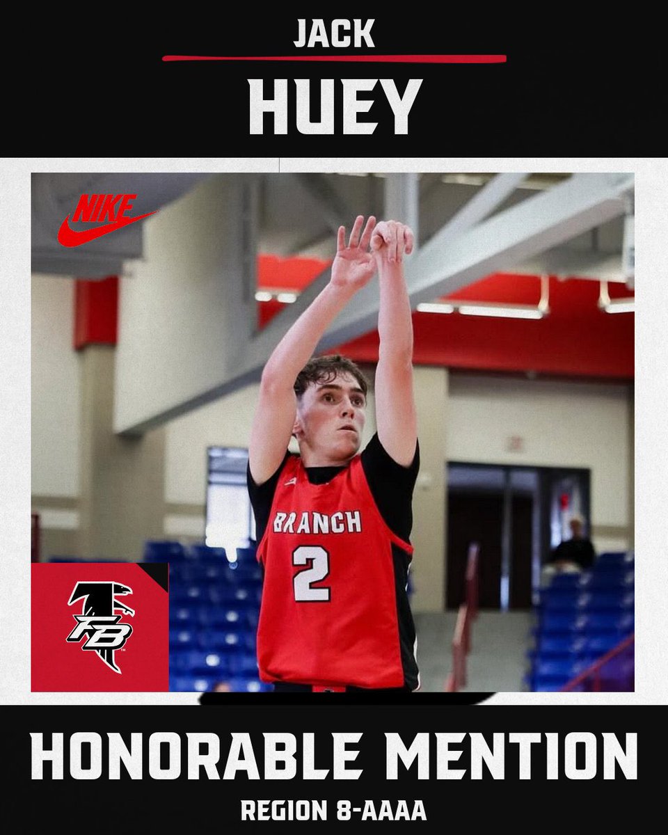 branchboysbball's tweet image. Congratulations to Junior Jack Huey for being named Region 8-AAAA Honorable Mention