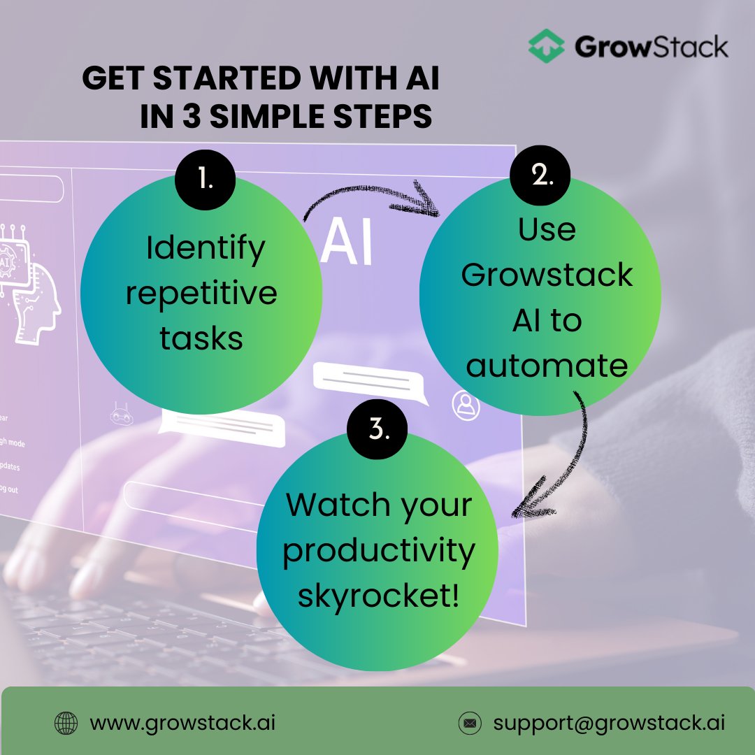 Growstackai's tweet image. AI automation doesn’t have to be complicated. Simplify your workflow in just 3 steps!
📷 Save this post as a guide to kickstart your journey.
Wesite: growsatck.ai
Email: support@growstack.ai
#AutomationGuide #GrowstackAI #WorkflowSimplified
