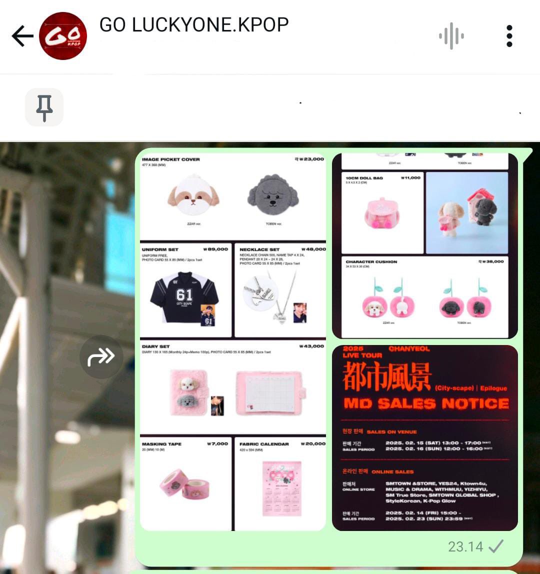 🍒Open PO MD Chanyeol City - Scape (EPILOG) 🍒

❌CLOSE PO 22/23 Feb 2025
✅ DP
✅ Bersih INA
⚠️Price Est

Minat list nama + ver  di GO aku yaa eriii🫶🏻

chat.whatsapp.com/CCfz0NsB92N0eT…