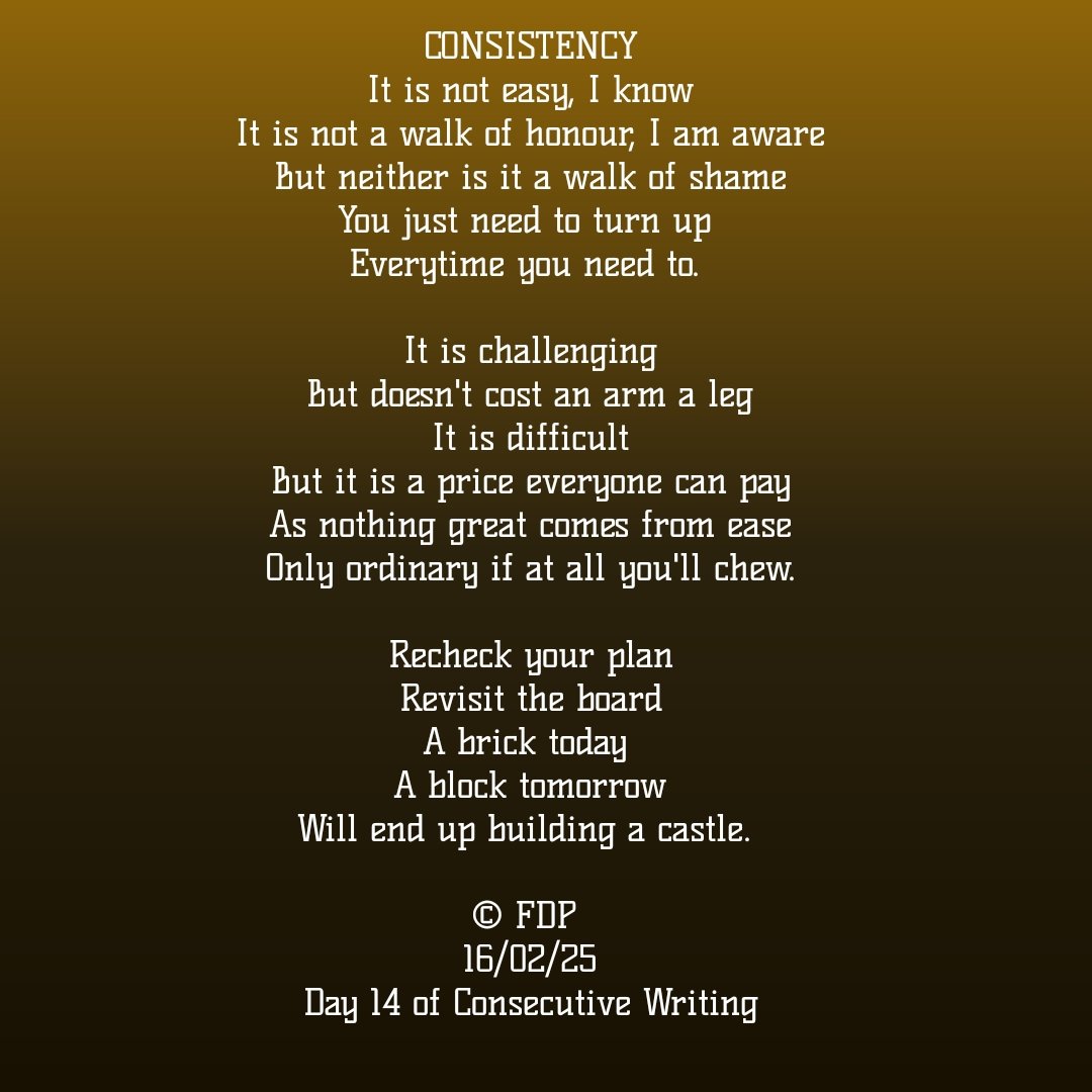 FDPDigitals's tweet photo. It's very difficult to turn up everyday for our growth but being consistent is a great factor that can see to the achievement of our goals and objectives.
Let's be consistent!
#FDPWrites Day 14 https://t.co/TKF5zS9sxG