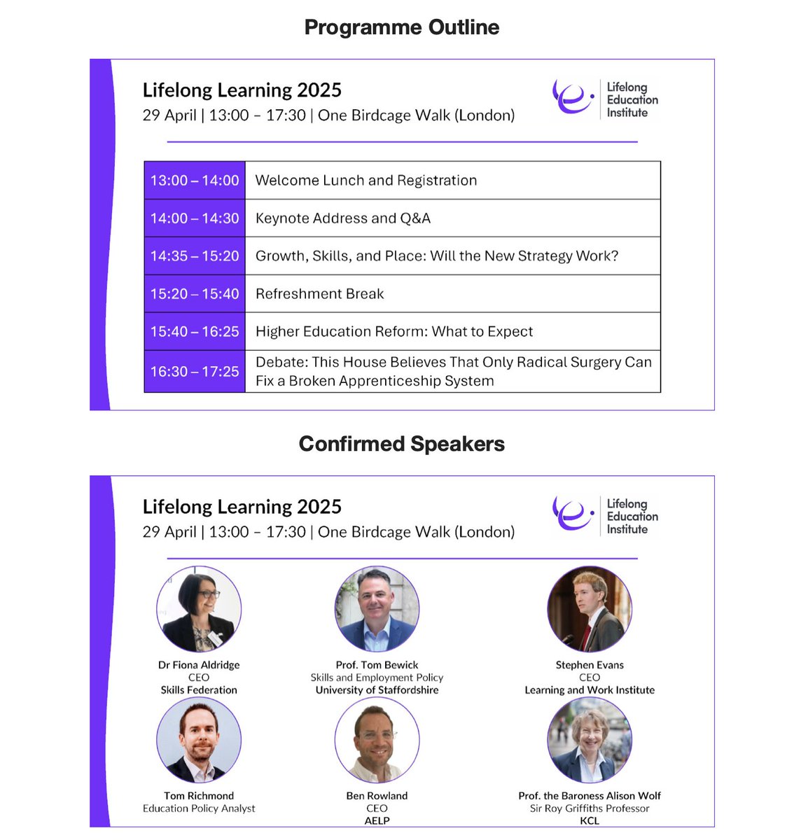 Johnny Rich (@johnnysrich) on Twitter photo Registrations has opened for the <a href="/Lifelong_Ed/">Lifelong Education Institute</a> Annual Conference on 29/4/25.
It's always an excellent event and the speaker line-up this year is tremendous: <a href="/FionaAldridge/">Dr Fiona Aldridge</a> <a href="/TomBewick/">Tom Bewick</a> <a href="/Stephen_EvansUK/">Stephen Evans</a> <a href="/Tom_Richmond/">Tom Richmond</a> <a href="/XXFactorFacts/">Alison Wolf</a> and more Registrations has opened for the <a href="/Lifelong_Ed/">Lifelong Education Institute</a> Annual Conference on 29/4/25.
It's always an excellent event and the speaker line-up this year is tremendous: <a href="/FionaAldridge/">Dr Fiona Aldridge</a> <a href="/TomBewick/">Tom Bewick</a> <a href="/Stephen_EvansUK/">Stephen Evans</a> <a href="/Tom_Richmond/">Tom Richmond</a> <a href="/XXFactorFacts/">Alison Wolf</a> and more