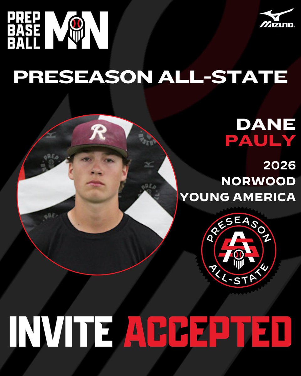 𝟐𝟎𝟐𝟓 𝐏𝐑𝐄𝐒𝐄𝐀𝐒𝐎𝐍 𝐀𝐋𝐋-𝐒𝐓𝐀𝐓𝐄
𝘐𝘯𝘷𝘪𝘵𝘦𝘥 𝘈𝘤𝘤𝘦𝘱𝘵𝘦𝘥 ✅

Dane Pauly
⚾ SS/RHP
🎓 2026
📚 Norwood Young America

#MNPAS2025
👤 loom.ly/WsmwqDY