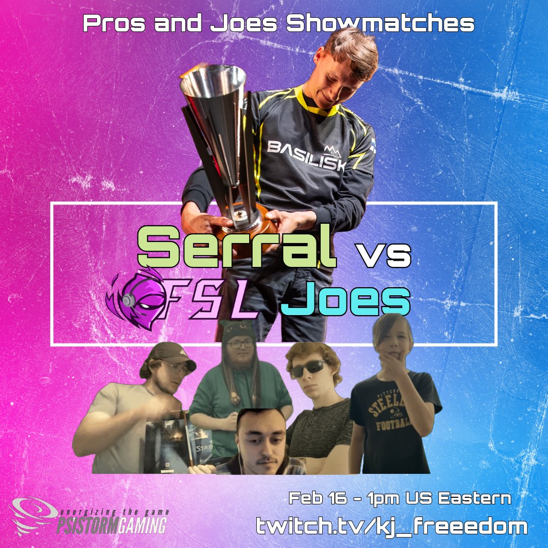 KJ Garcia ๐ฎ๐พ๐ช๐ (@karljayg) on Twitter photo we got a Pros and Joes special with the GOAT, <a href="/Serral_SC2/">Joona Sotala</a> taking on our FSL players in 1 vs 2 matches!
thx to the team <a href="/psistormgaming/">PSISTORM Gaming</a> team of <a href="/Drikett3/">Drikett</a> HyperTurtle & more. we got a Pros and Joes special with the GOAT, <a href="/Serral_SC2/">Joona Sotala</a> taking on our FSL players in 1 vs 2 matches!
thx to the team <a href="/psistormgaming/">PSISTORM Gaming</a> team of <a href="/Drikett3/">Drikett</a> HyperTurtle & more.