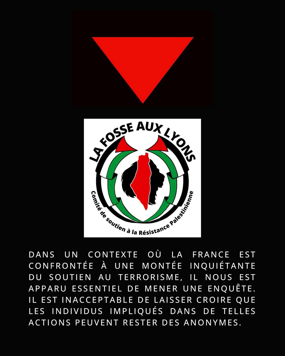 JCoupable's tweet image. ENQUÊTE SUR LE SOUTIEN ARMÉ DU TERRORISME PALESTINIEN EN FRANCE.
Dans un contexte où la France est confrontée à une montée inquiétante du soutien au terrorisme, il nous est apparu essentiel de mener une enquête. 
@BrunoRetailleau @Interieur_Gouv 
Thread ⬇️⬇️