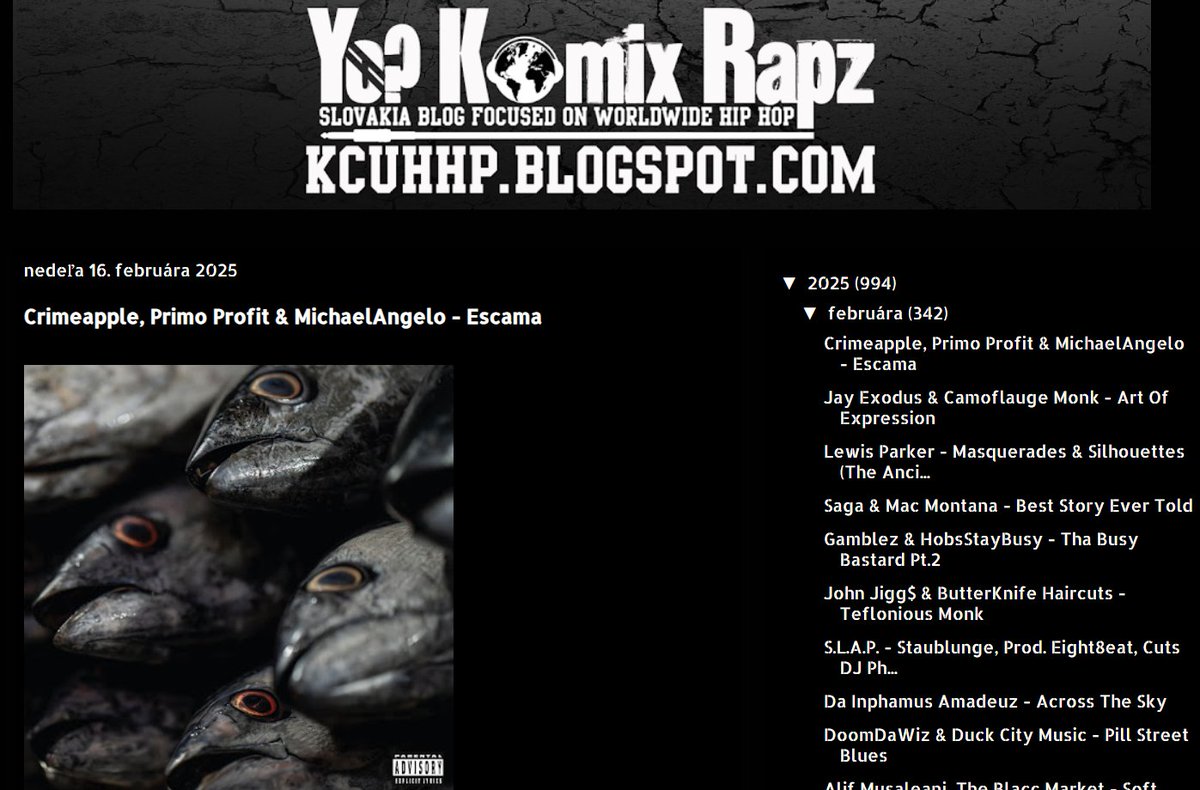 New Album
Crimeapple, Primo Profit &amp; MichaelAngelo - Escama kcuhhp.blogspot.com/2025/02/crimea… 
<a href="/__CRIMEAPPLE__/">MANTECA</a> <a href="/PrimoProfit/">Periko Preme</a> @MichaelAngelo