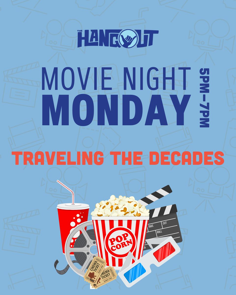 🍿 Get ready for a cinematic time machine!
Every Monday Movie Night, we’ll take you on a journey through the decades. Grab your friends, pick your favorite decade, and enjoy the show! 🎬 #MondayMovieNight #DecadeOfFilm #HangoutFun