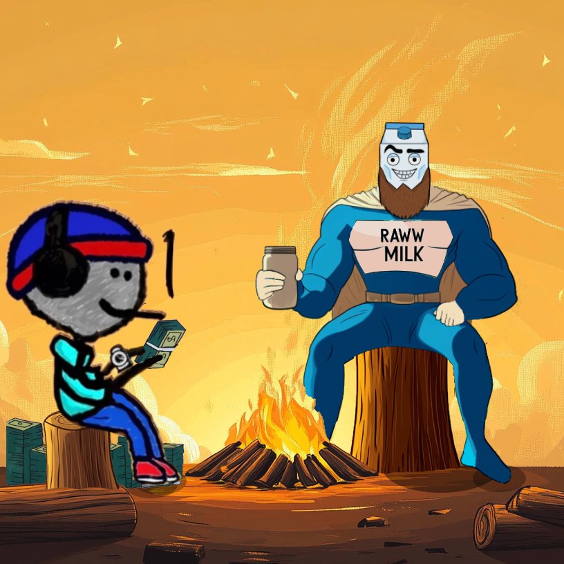 RAWW MILK (@rawwmilkcoin) on Twitter photo Fire blazing, RAWW milk in hand, and stackin cash like logs. <a href="/nft_oliii/">CAL477-OLI</a> should we tell them what's cooking or are they lactose intolerant? Fire blazing, RAWW milk in hand, and stackin cash like logs. <a href="/nft_oliii/">CAL477-OLI</a> should we tell them what's cooking or are they lactose intolerant?