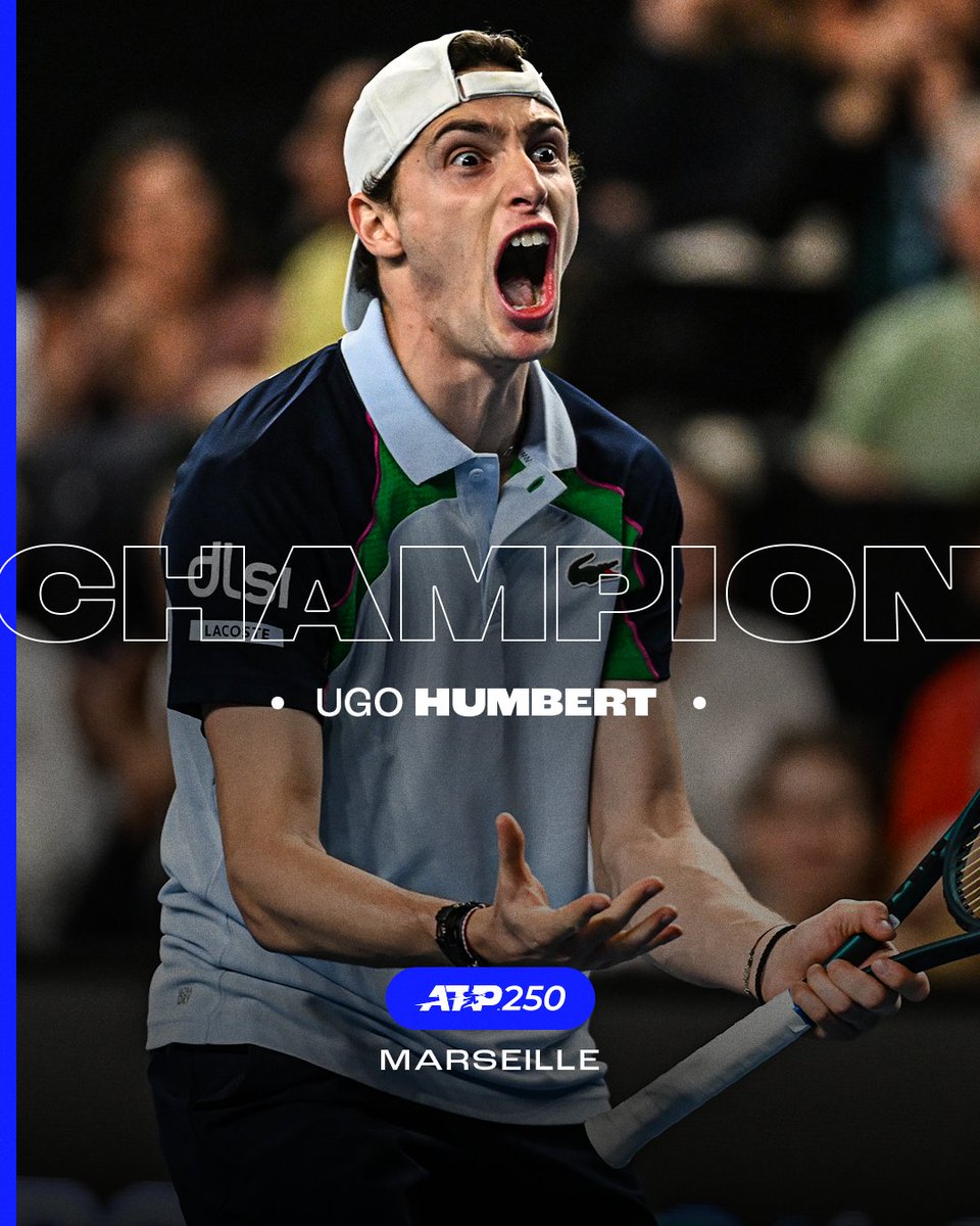 tenisinmerkezi's tweet photo. 🏆ATP 250 Marsilya'da şampiyon Ugo Humbert!

Finalde H.Medjedovic'i 7-6, 6-4 ile mağlup eden Humbert, son şampiyon olarak geldiği Marsilya'da unvanını koruyarak kariyerinin 7.şampiyonluğuna ulaşmayı başardı.

#O13Provence I @HumbertUgo https://t.co/ICiZw6LCqs