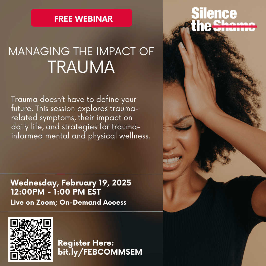Free Your Feels (@freeyourfeelsga) on Twitter photo #SaveTheDate Trauma doesn’t have to define your future. Join <a href="/SilenceTheShame/">Silence The Shame</a> for their Community Wellness Seminar on Wednesday, Feb 19th, from 12:00 PM to 1:00 PM (EST).
Registration Here: bit.ly/FEBCOMMSEM #SaveTheDate Trauma doesn’t have to define your future. Join <a href="/SilenceTheShame/">Silence The Shame</a> for their Community Wellness Seminar on Wednesday, Feb 19th, from 12:00 PM to 1:00 PM (EST).
Registration Here: bit.ly/FEBCOMMSEM