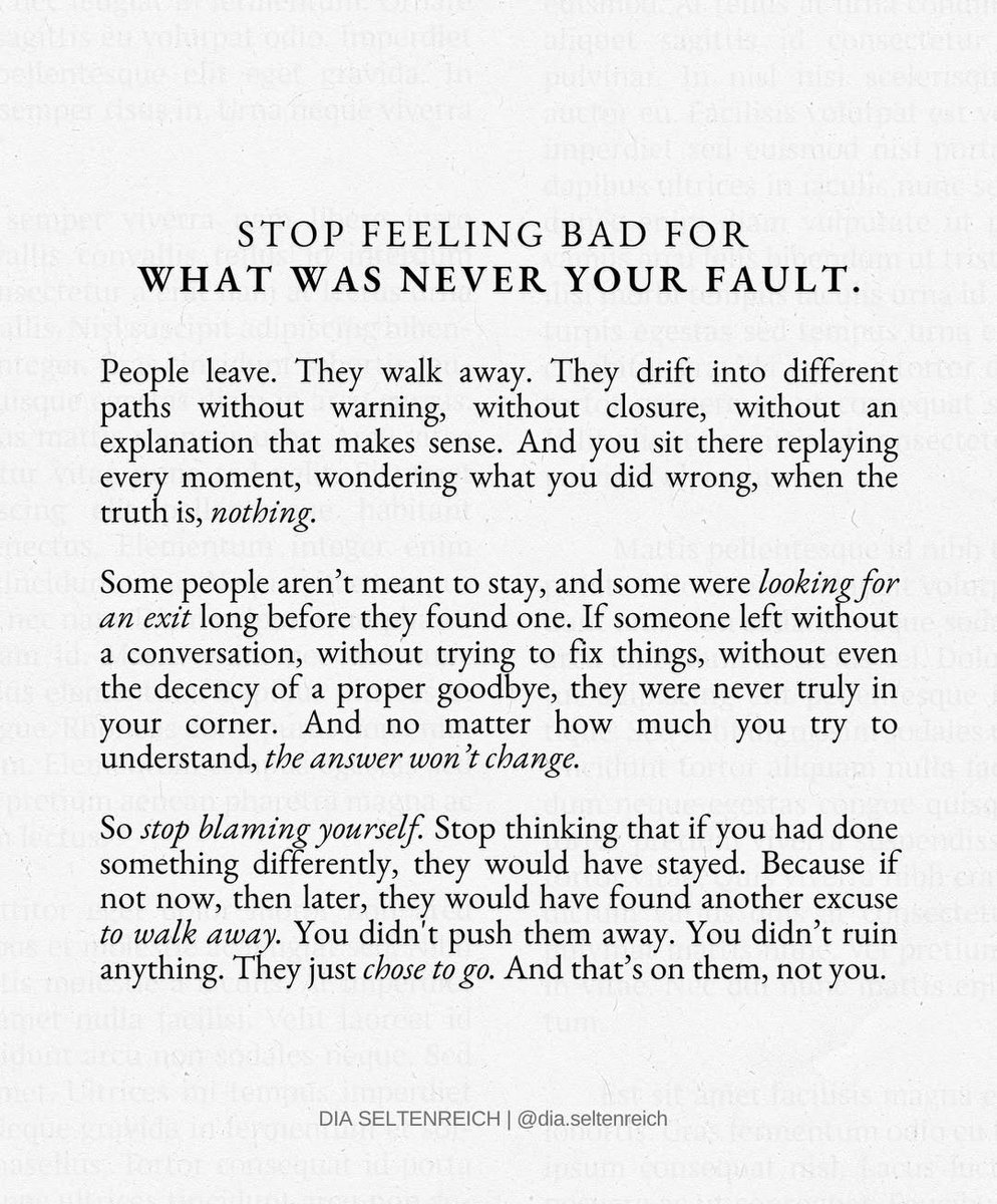 Liminal1988's tweet image. stop feeling bad for what was never your fault.