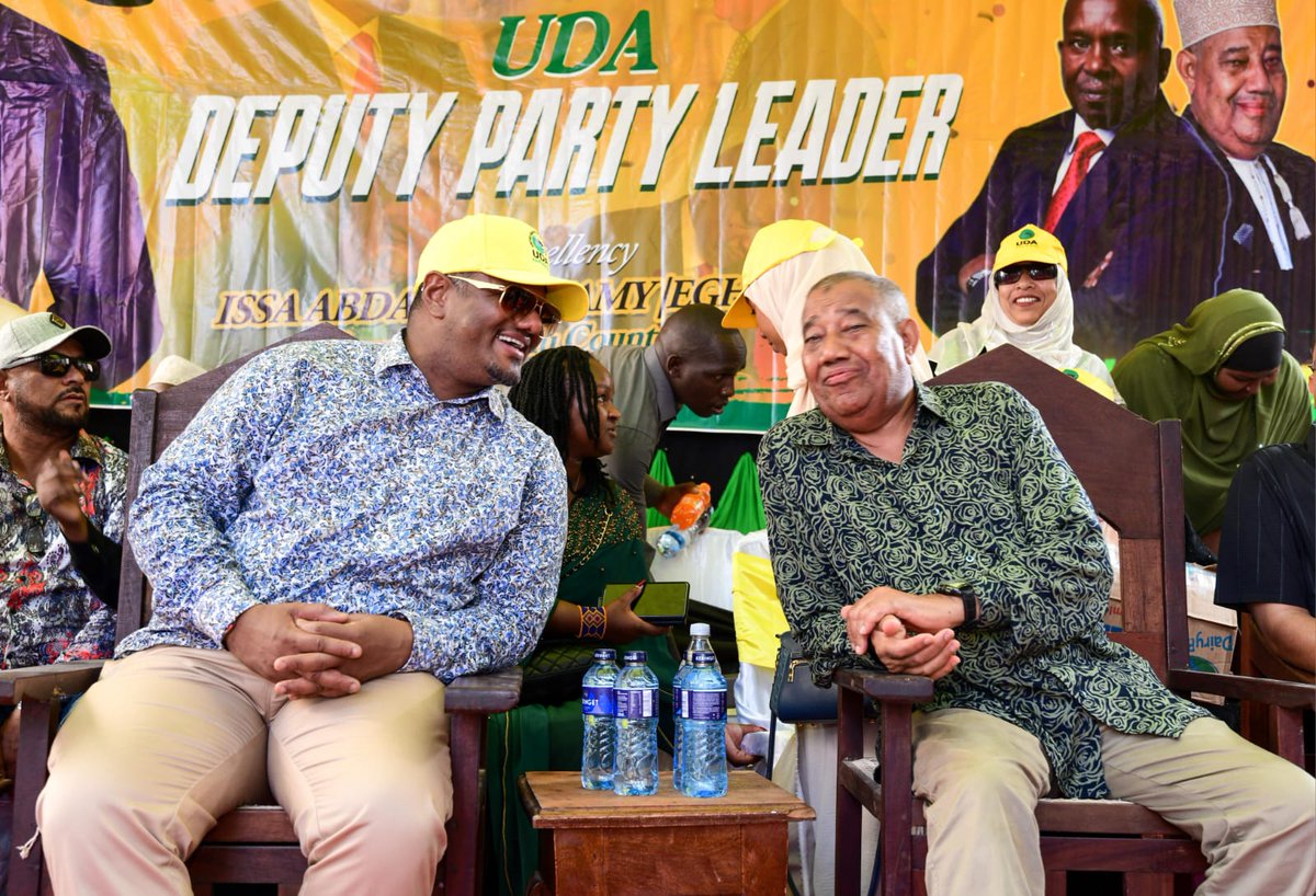 UDAKenya's tweet photo. Lamu town was awash in yellow on Sunday during the homecoming celebrations of United Democratic Alliance (UDA) Second Deputy Party Leader, Governor Issa Timamy.

Governor Timamy ascended to the position of Deputy Party Leader of UDA following the dissolution of Amani National Congress (ANC).

The event was graced by UDA Secretary General Senator Hassan Omar, who was accompanied by Deputy Executive Director Brian Mbugua and other officials from the party's secretariat.

Senator Omar emphasized that the first step to ending marginalization is representation, noting that President William Ruto has broken the cycle of exclusion, now ensuring that minorities and coastal communities are well-represented in government.

Governor Timamy, in turn, expressed gratitude to President Ruto for fostering unity among Kenyans, transcending ethnicity, religion, and financial status.

Other leaders, including Hon. Ali Wario (Garsen), Hon. Kassim Tandaza (Matuga), and Hon. Ruweida Mohammed (Lamu East), were also present to join in the celebrations.

#UDA 
#KaziNiKazi