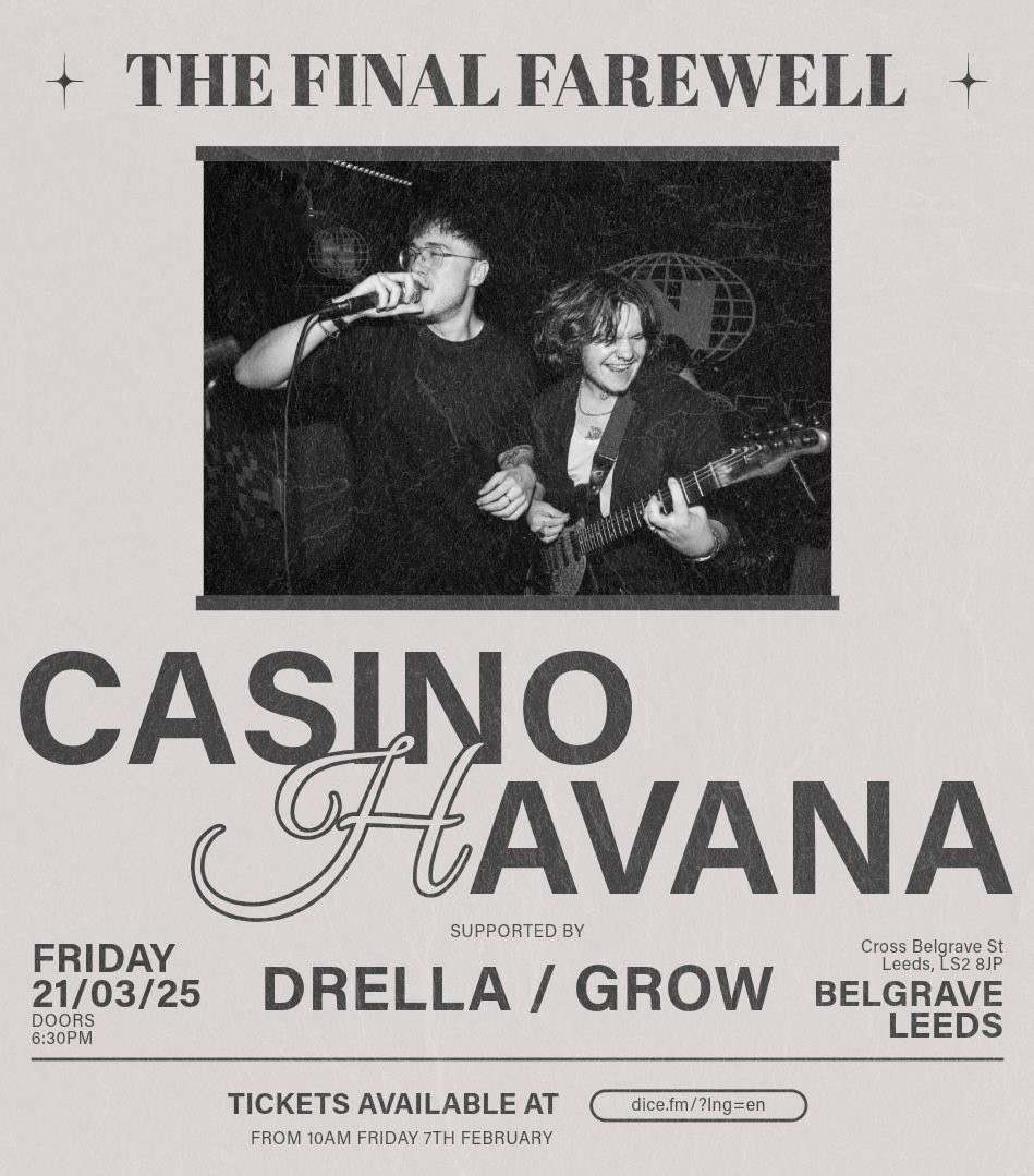 Drella (@drellaband) on Twitter photo ๐LEEDS LEEDS LEEDS, WEโRE COMING FOR YA!๐
Our boys over at <a href="/casinohavana1/">Casino Havana</a> have organised one final carnage-inducing show at <a href="/Belgrave_Leeds/">๐๐๐๐๐๐๐๐ ๐๐๐๐๐ ๐๐๐๐</a> on 21/03/25 before they call it a day and we are honoured to join them for it!
Tix below ๐
link.dice.fm/4JuYx3rt2Qb?shโฆ ๐LEEDS LEEDS LEEDS, WEโRE COMING FOR YA!๐
Our boys over at <a href="/casinohavana1/">Casino Havana</a> have organised one final carnage-inducing show at <a href="/Belgrave_Leeds/">๐๐๐๐๐๐๐๐ ๐๐๐๐๐ ๐๐๐๐</a> on 21/03/25 before they call it a day and we are honoured to join them for it!
Tix below ๐
link.dice.fm/4JuYx3rt2Qb?shโฆ
