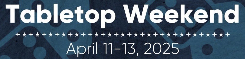 Mark your calendars! #ExtraLifeTableTop Weekend is April 11th through April 13th! Join us as we raise money for <a href="/CMNHospitals/">Children's Miracle Network Hospitals</a> via <a href="/ExtraLife4Kids/">Extra Life</a>!… what incentives would you like to see as we stream that weekend? #ChangeKidsHealth 

extra-life.org/participant/Th…
