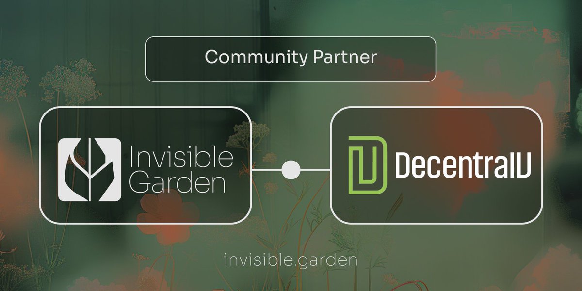 ✨ Invisible Garden x DecentralU Collaboration Announcement! ✨

We're excited to partner with @DecentralU, a leading educational platform for decentralized technologies! Together, we'll empower developers, foster innovation, and expand the Web3 ecosystem with hands-on learning