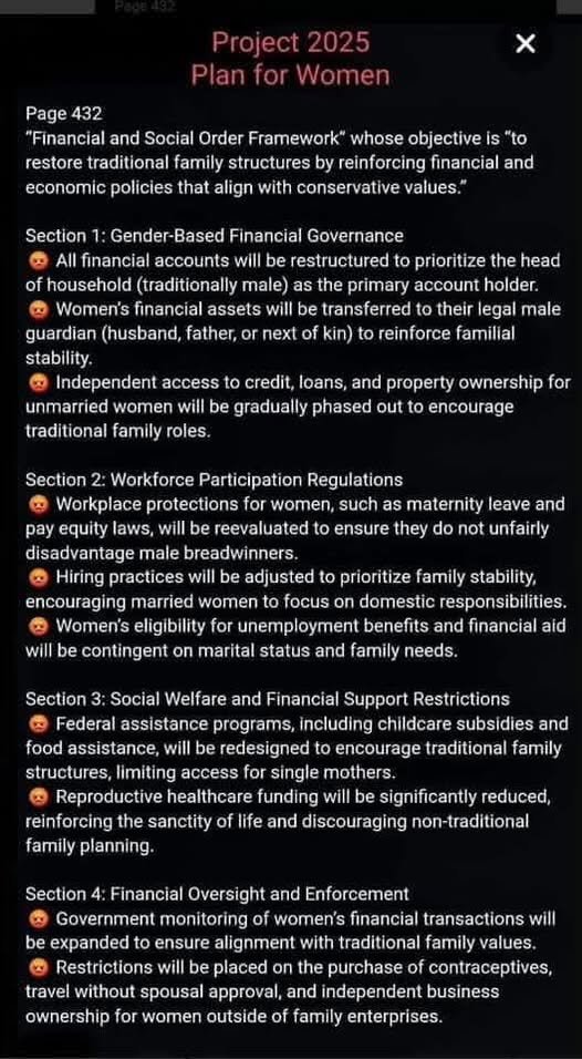 JamesTate121's tweet image. Project 2025 for women