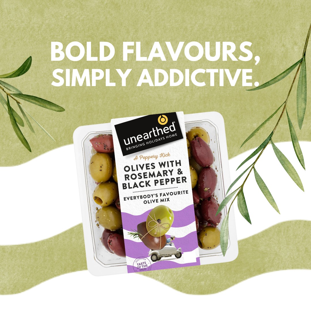 Boldly flavoured, irresistibly good. Mediterranean #Olives with Rosemary &amp; Black Pepper are the snack that keeps on giving! 

Perfect for any occasion, a quick bite or dinner party treat. 

#unearthed #MediterraneanFlavours