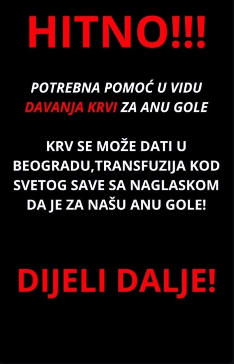 cougarnena's tweet photo. 2 mlade devojke nažalost su izgubile život u saobraćajci 💔 Za našu Anu se bore doktori i potrebna je krv pa ako može bar rt 🙏 https://t.co/4GRJt8NAOt