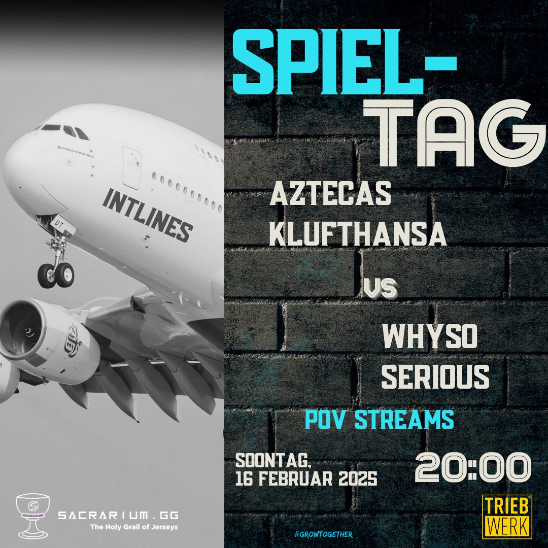 esportaztecas's tweet photo. 🚨 SPIELTAG 3 für unser StreamerTeam! 🚨

Die nächste Runde steht an – seid live dabei und verfolgt das spannende Match in unseren POV-Streams aus jeder Perspektive! 🔥

🆚 Aztecas Klufthansa vs. WhySoSerious

⏰ 20:00 Uhr
📅 16. Februar 2025
👀 Einschalten und nichts verpassen https://t.co/jAEWksnIkY