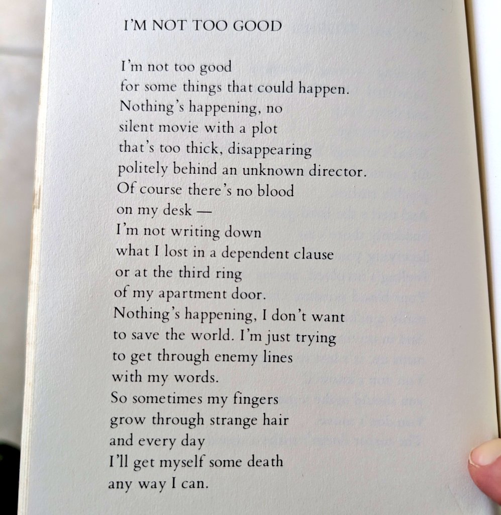 "I'm just trying/ to get through enemy lines / with my words."

Karl Krolow
Translated by Stuart Friebert 

If you listened to the latest <a href="/OdeAndPsyche/">Ode & Psyche Podcast</a> on Franz Wright, we discuss Krolow was one of his great German poet influences-- new to me. &amp; Im Loving it so much.
