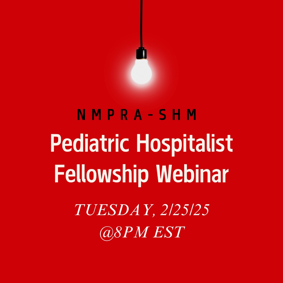 Rachel Peterson (@mpacadhosp) on Twitter photo Come join NMPRA and the SHM Med Peds SIG on 2/25 at 8pm EST for a collaborative webinar for Med Peds residents considering PHM fellowship.
Registration link in the image description.
#nmpra #mp4l #medpeds #hospitalist <a href="/SocietyHospMed/">Society of Hospital Medicine</a> <a href="/JHospMedicine/">Journal of Hospital Medicine</a> Come join NMPRA and the SHM Med Peds SIG on 2/25 at 8pm EST for a collaborative webinar for Med Peds residents considering PHM fellowship.
Registration link in the image description.
#nmpra #mp4l #medpeds #hospitalist <a href="/SocietyHospMed/">Society of Hospital Medicine</a> <a href="/JHospMedicine/">Journal of Hospital Medicine</a>