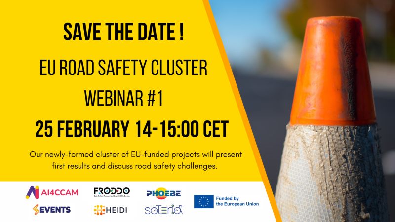 🚦 Join us for the first Road Safety Cluster webinar! 🚗

📅 25 Feb 2025 | 14:00 CET
📍 Online Event

🚀 The webinar will dive into automated mobility, AI-driven road safety &amp; smart infrastructure.

🎙️ Expert panel + Q&amp;A – Don't miss it!

🔗 Register now: froddo-project.eu/web/blog/frodd…