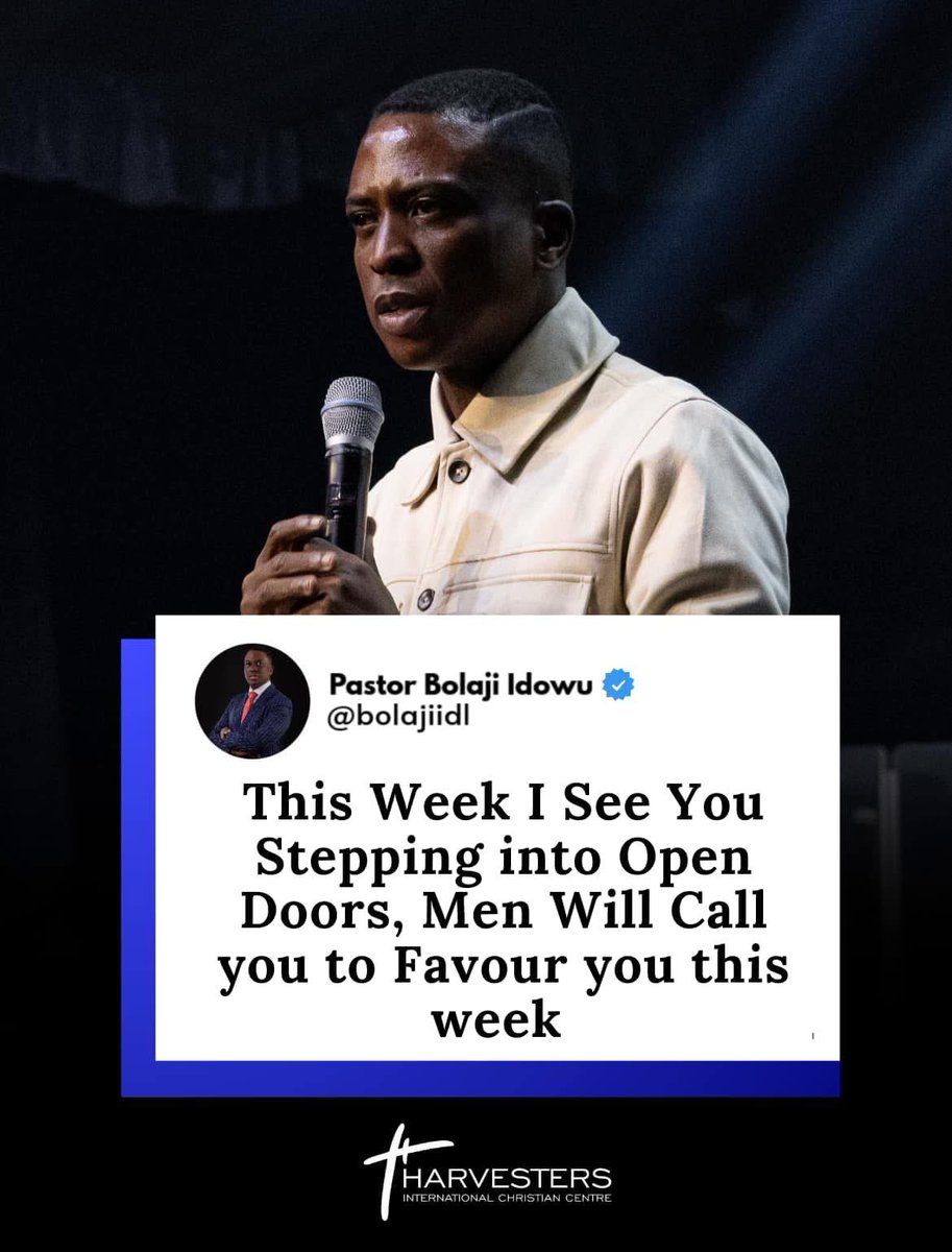 This Week I See You Stepping into Open Doors, Men Will Call you to Favour you this week

Type “AMEN” to Claim it 

Join us tomorrow morning for Prayers at 6:30am  this platform, on Instagram @bolajiid,  Facebook @ Pastor Bolaji Idowu,

GRACE! GRACE!! GRACE!!! THIS IS OUR