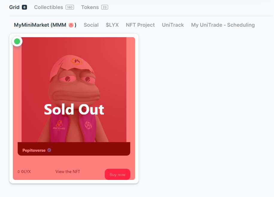 Amir Rahimi (@atenyun) on Twitter photo I just purchased an LSP8 token using the UniTrade mini-dapp on the grid.🆙
🖼️Collection: Pepitoverse
💵Price: 100,000 $FISH
💸Fee: 1%
🔗Referral: N/A
🧑🏻Seller: <a href="/KaliYuga_UP/">Kaliyuga_Alt ⬡</a>
universaleverything.io/0xe11999eCae4C…
#LUKSO #LSP8 #UniTrade I just purchased an LSP8 token using the UniTrade mini-dapp on the grid.🆙
🖼️Collection: Pepitoverse
💵Price: 100,000 $FISH
💸Fee: 1%
🔗Referral: N/A
🧑🏻Seller: <a href="/KaliYuga_UP/">Kaliyuga_Alt ⬡</a>
universaleverything.io/0xe11999eCae4C…
#LUKSO #LSP8 #UniTrade
