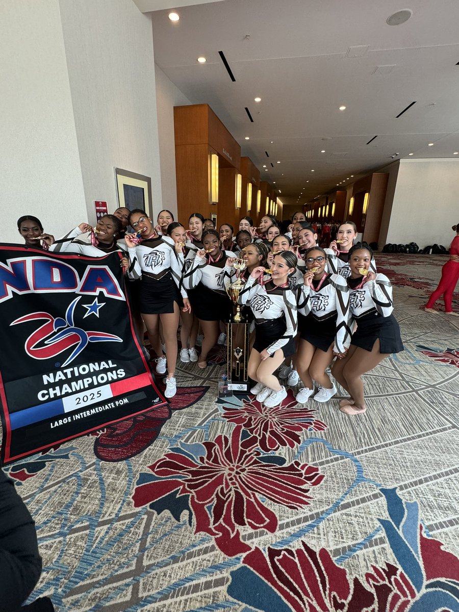 Football won state but we won NATIONALS!! Say hello to your large team intermediate pom NATIONAL CHAMPIONS!
