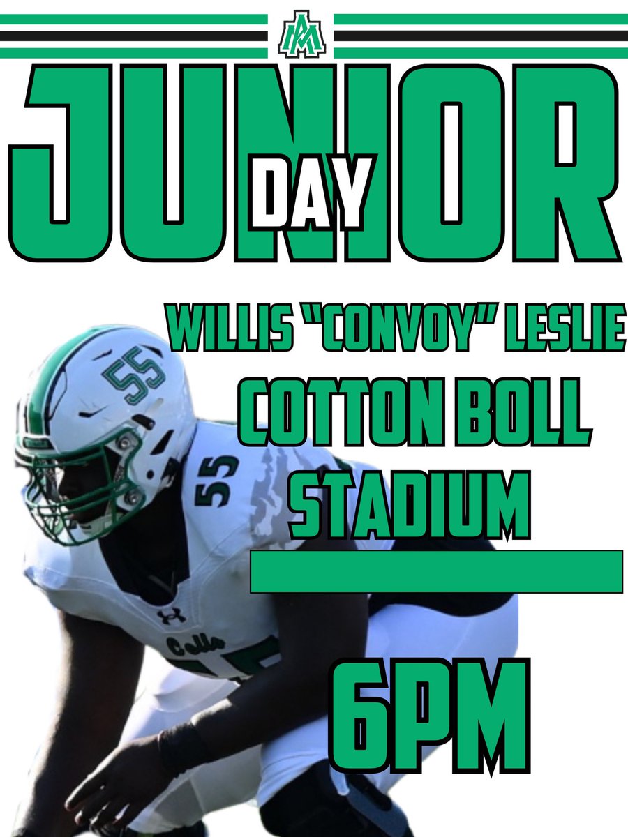 2025 Junior Day &amp; Spring Game

📅 April 17

📍 Willis “Convoy” Leslie Cotton Boll Stadium

⏰ 6 PM

A chance to see our squad in action and get a feel for what we’re building. See you there. Sign up below ⬇️ 

docs.google.com/forms/d/e/1FAI…

#RaiseTheBar #COMPETE