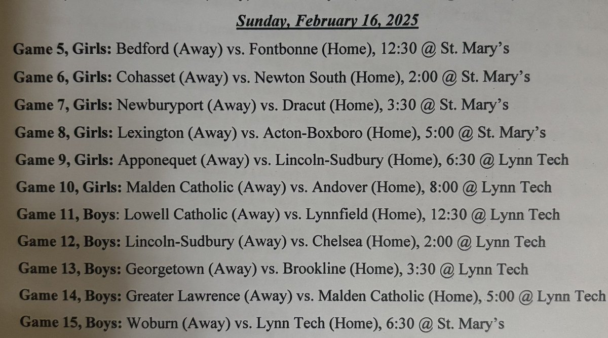Spartan Classic Lynn, MA (@spartan_classic) on Twitter photo Schedule is on as adjusted yesterday EXCEPT the late game between <a href="/DHSIndiansHoops/">Dartmouth High Basketball</a> and <a href="/SMHBoysBball/">David Brown</a> has been postponed. Working on makeup details and will have soon. <a href="/ItemSports/">ItemSports</a> <a href="/BostonHeraldHS/">Danny Ventura</a> <a href="/GlobeSchools/">Boston Globe Schools</a> <a href="/stmarysspartans/">St. Mary's Spartans</a> Schedule is on as adjusted yesterday EXCEPT the late game between <a href="/DHSIndiansHoops/">Dartmouth High Basketball</a> and <a href="/SMHBoysBball/">David Brown</a> has been postponed. Working on makeup details and will have soon. <a href="/ItemSports/">ItemSports</a> <a href="/BostonHeraldHS/">Danny Ventura</a> <a href="/GlobeSchools/">Boston Globe Schools</a> <a href="/stmarysspartans/">St. Mary's Spartans</a>