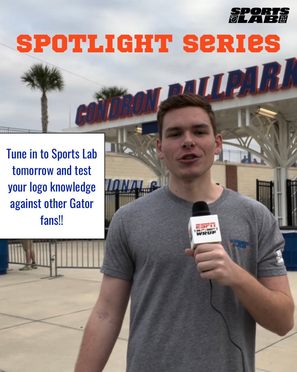 sportslabwruf's tweet photo. Tune in to tomorrow’s show to see the newest Spotlight Series with @Tubbsm03. 

Do you know which non-conference teams @GatorsBB plays this year? https://t.co/3xkV2yTq7g