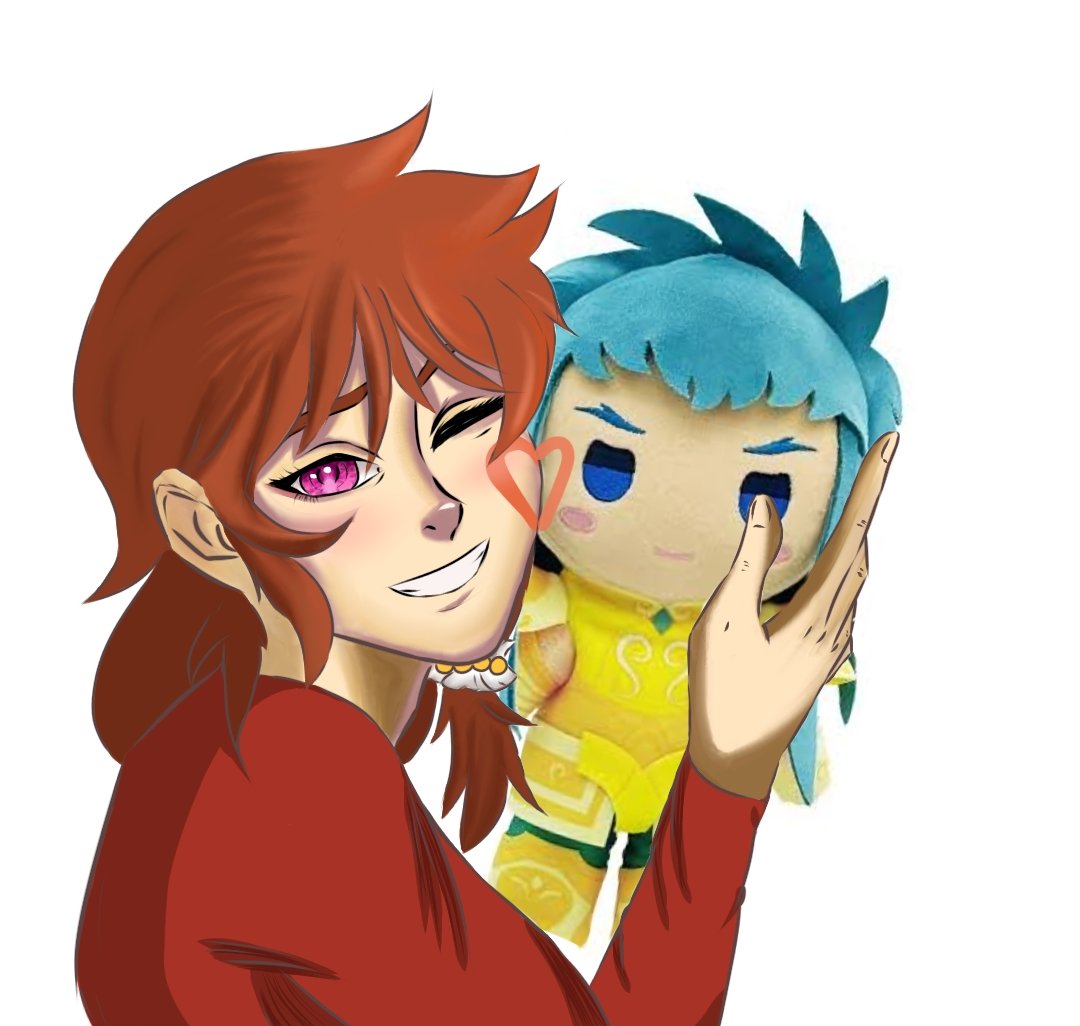 2日遅れ…でもまあ(?) (別の方とのコラボ＆友情のお祝いなので最後の写真ではありません) カミュのぬいぐるみを抱えたスルトゥールが可愛い(´∀`) 

✎ #SaintSeiya #聖闘士星矢 #Surt #Camus #ValentinesDay