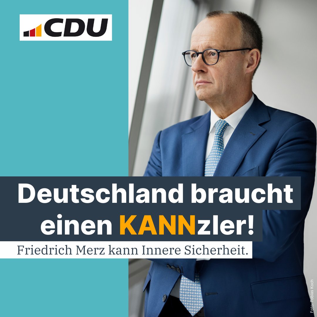 Schluss mit leeren Versprechungen. Die Anschläge von Magdeburg, Aschaffenburg und München haben uns gezeigt, dass wir mehr tun müssen, um uns vor Gefahren aus allen Richtungen zu schützen. 
 
Es braucht einen Politikwechsel in der Inneren Sicherheit und einen starken Rechtsstaat,
