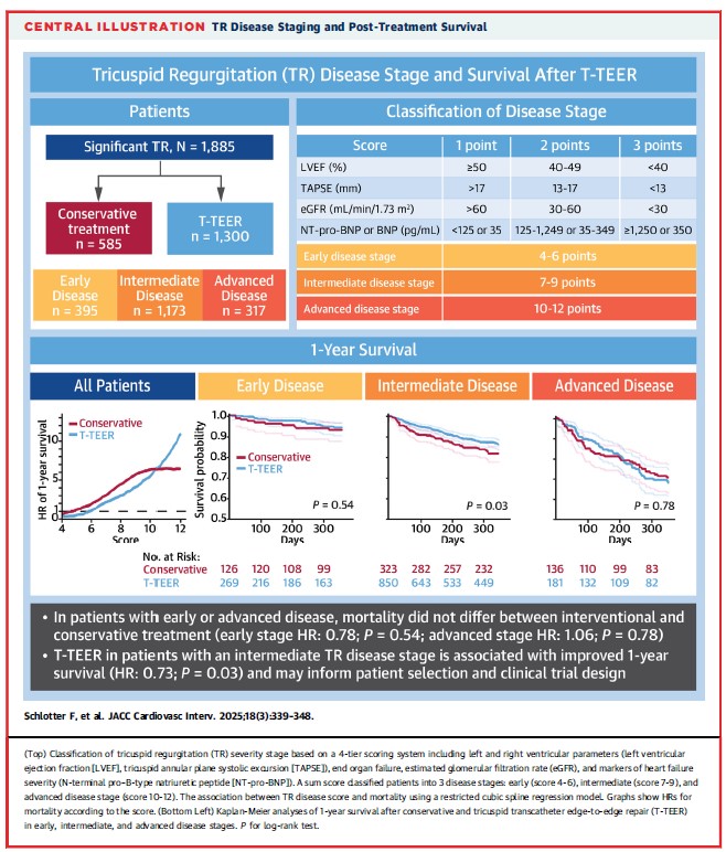 JACC Journals (@jaccjournals) on Twitter photo T-TEER improves 1-year survival in patients with intermediate-stage tricuspid regurgitation💡 No benefit seen in early or advanced stages 🚑 Timing of intervention is crucial for optimal outcomes! 🫀 jacc.org/doi/10.1016/j.…
#TEER #Cardiology #vhdTR <a href="/PhilippLurz/">Philipp Lurz</a> T-TEER improves 1-year survival in patients with intermediate-stage tricuspid regurgitation💡 No benefit seen in early or advanced stages 🚑 Timing of intervention is crucial for optimal outcomes! 🫀 jacc.org/doi/10.1016/j.…
#TEER #Cardiology #vhdTR <a href="/PhilippLurz/">Philipp Lurz</a>