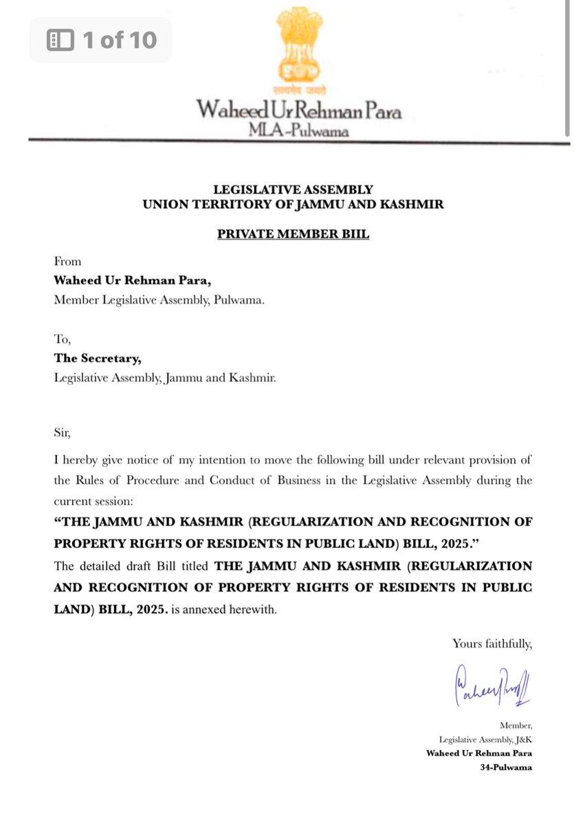 GulistanNewsTV's tweet photo. MLA Waheed Ur Rehman Para to introduce Bill for Regularization of Property Rights on Public Land

#JammuAndKashmir @parawahid https://t.co/H1i1z1Hgfi