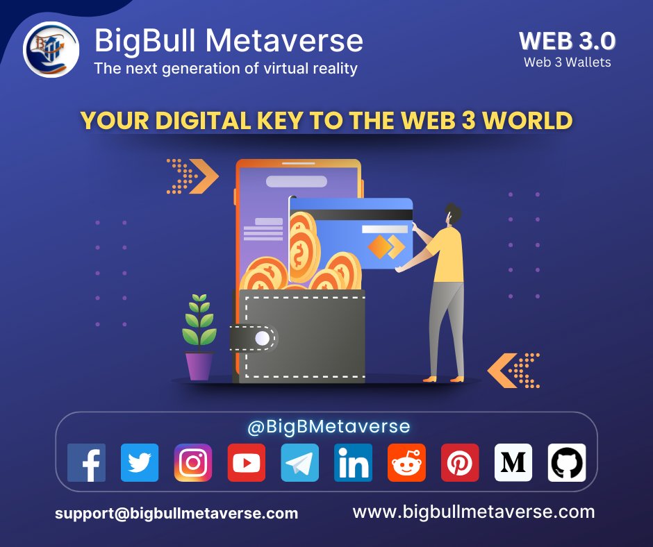 BigBMetaverse's tweet photo. #Web3Wallet
#BigBullMetaverse
#BigBullWeb3Metaverse
#Web3OwnYourIdentity
#DecentralizedBigBull
#BigBullBlockchainGaming
#InternetReimaginedBigBull
#CryptoGaming
#MetaverseExplorers
#PlayToOwn
#MetaverseRevolution
#NextGenInternet https://t.co/fU0E79cTzK