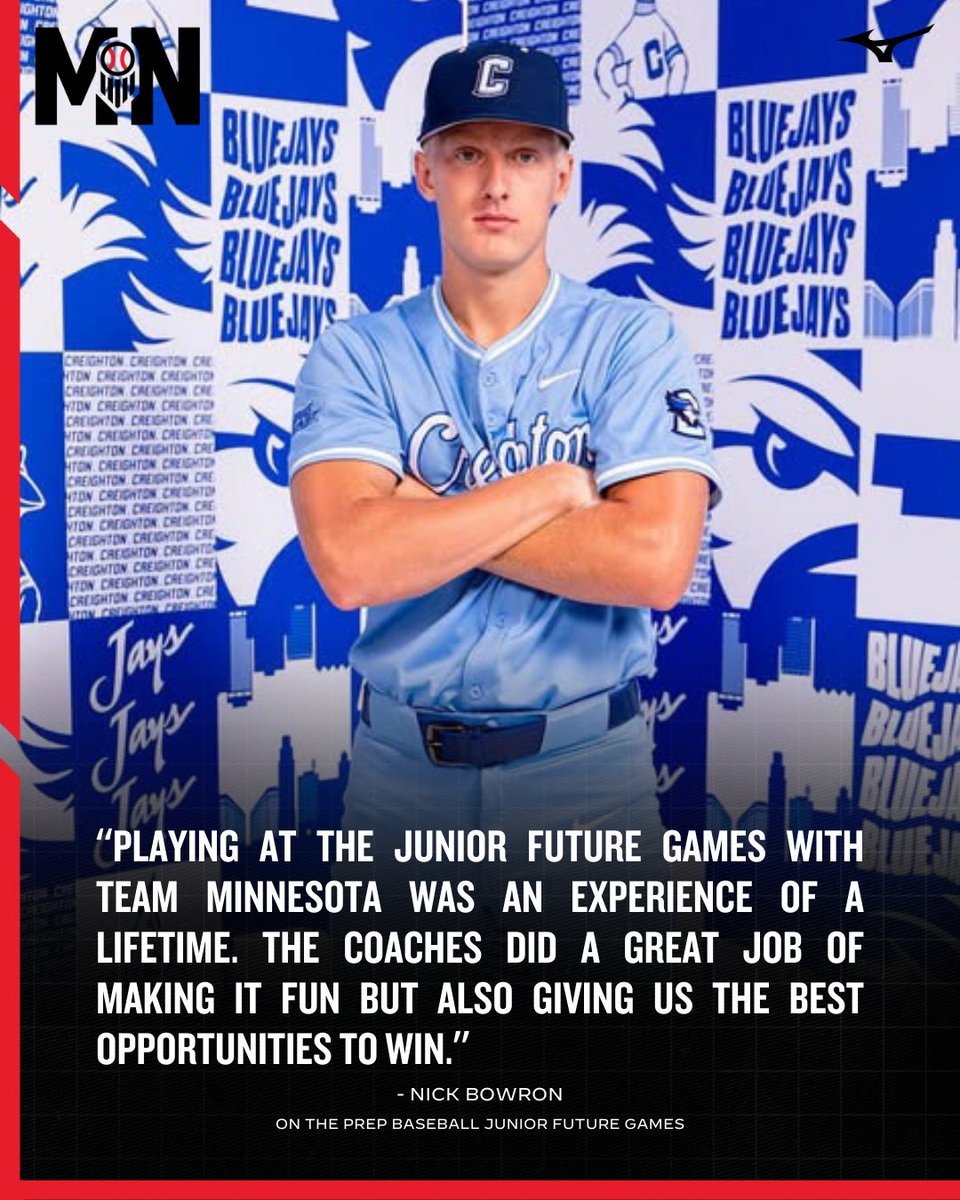 PrepBaseballMN's tweet photo. 𝙒𝙝𝙖𝙩 𝙏𝙝𝙚𝙮'𝙧𝙚 𝙎𝙖𝙮𝙞𝙣𝙜 
𝘑𝘶𝘯𝘪𝘰𝘳 𝘍𝘶𝘵𝘶𝘳𝘦 𝘎𝘢𝘮𝘦𝘴

+ Nick Bowron (2025, C, @CU_Baseball commit) enjoyed his experience at the 2021 Junior Future Games. 

+ Get to a 𝗥𝗶𝘀𝗶𝗻𝗴 𝗦𝘁𝗮𝗿𝘀 𝗜𝗗 this spring and see if you are #𝗧𝗲𝗮𝗺𝗠𝗶𝗻𝗻𝗲𝘀𝗼𝘁𝗮 material.  

Class of 2029 only🗓️https://t.co/fum1CqL0lh
 
@PrepBaseball | @TobyAnderson48