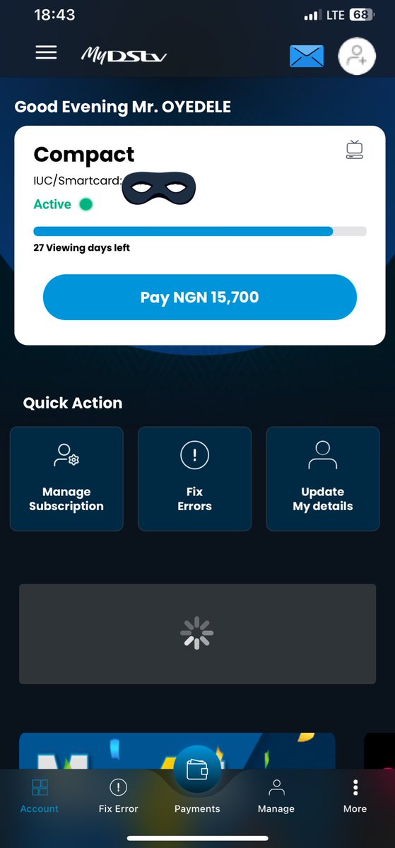 mannyoyedele's tweet photo. @DStvNg Good day team, I made an attempt to renew my monthly subscription and after successfully completing the steps, I���m seeing ‘27 Viewing Days left’ instead of 29 for something that was renewed today 16th of February, 2025. Pls kindly help correct this error. Thank you. https://t.co/rfeeNW2G9X