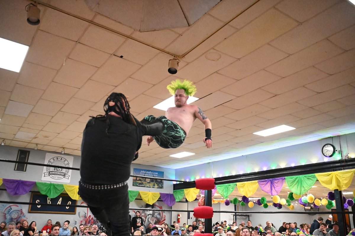 Making a connection! Set em up I’ll knock them down! Photos by “The Camera Guy” Alexander McNeal #wrestling #professionalwrestling #action