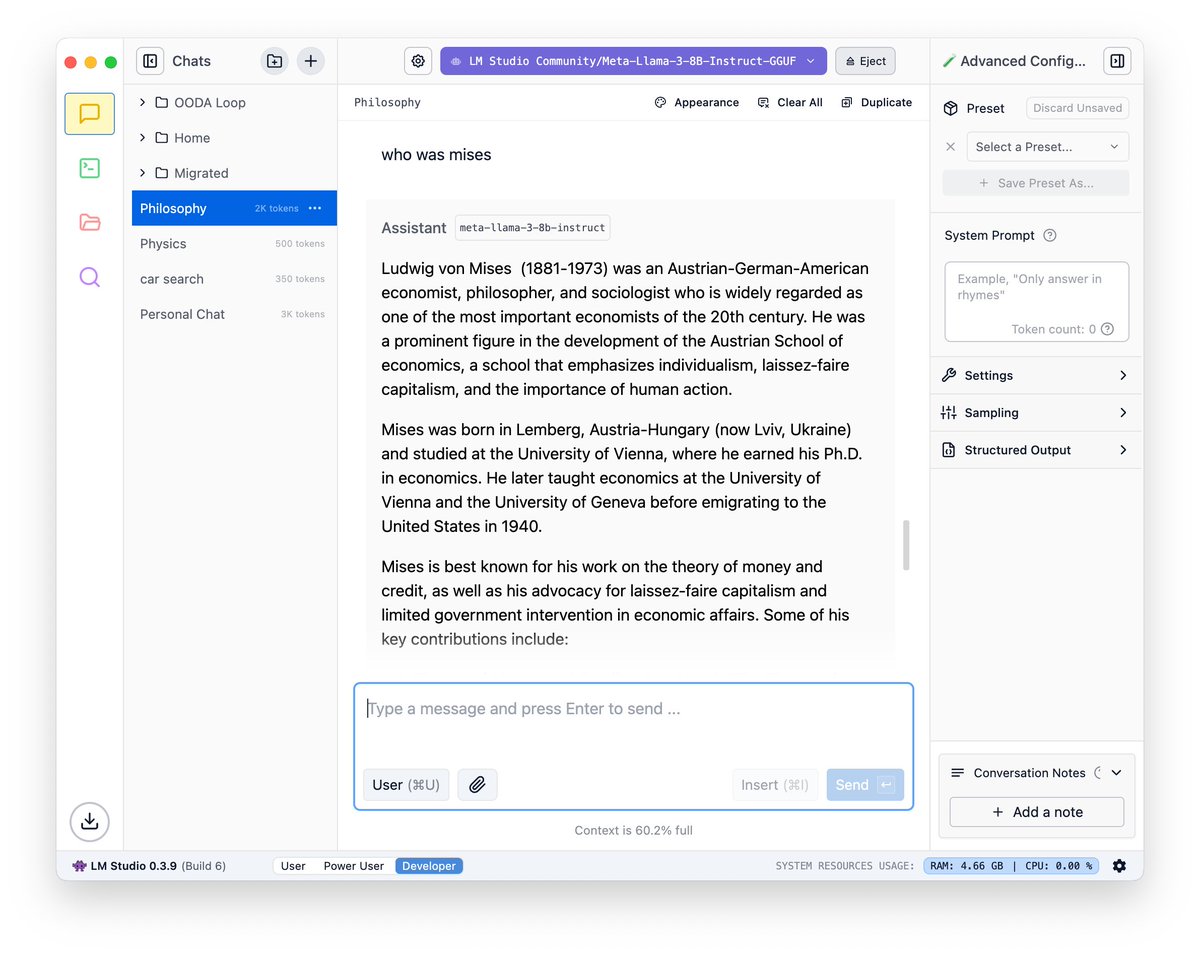 I'm a huge fan of <a href="/lmstudio/">LM Studio</a> and encourage all to use it for its features (runs on your desktop, great UI, easy to use, improves privacy). Since it makes open-source models a breeze to use it can also help ensure the world is not dominated by a couple large oligarch closed AIs.