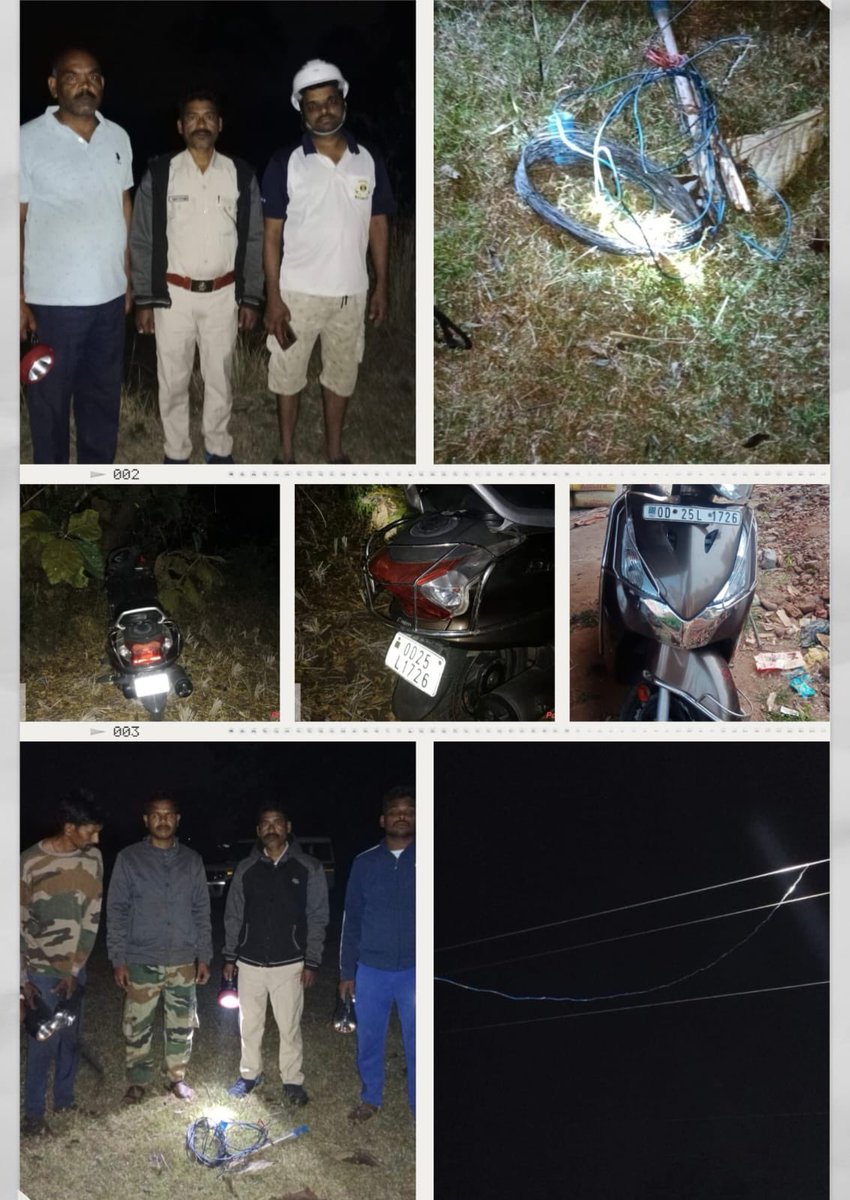 PCCFWL_Odisha's tweet image. During night patrolling in Gania Range, GI wire and a scooty were seized while monitoring elephant movement and preventing illegal hooking. Efforts are underway to nab the accused.

#DfoNayagarh #ElephantProtection #WildlifePatrolling