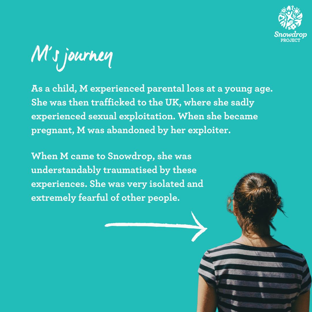 SnowdropProject's tweet image. This is M&apos;s journey towards recovery 💙

Snowdrop exists to support and empower survivors like M, so that they can recover from their experiences and rebuild their lives. 

#modernslavery #counselling