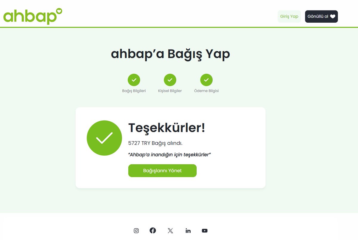 TCC 6 Şubat Bağış Etkinliği'nde topladığımız "5725 TL"yi Ahbap Derneği'ne bağışlıyoruz.

Birbirimize destek oldukça, yan yana durdukça her şey daha güzel olacak. Daha aydınlık yarınlarda, omuz omuza olma dileğiyle! 💖