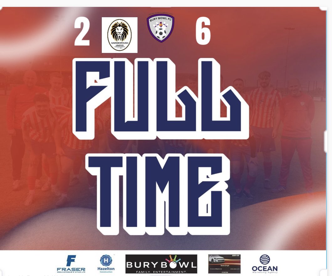 <a href="/BuryBowlFC/">BuryBowlFC</a> cruise into the <a href="/SuffolkFA/">Suffolk Football Association</a> Sunday Shield with a 6-2 win over <a href="/GainsboroughUTD/">Gainsborough United</a> who are top of Division 1 in Ipswich. Scorers for Bowl Finbar Rochford 4, Guy Bailey and <a href="/VashClarke/">Vash Clarke</a> #UpTheBowl #HalaBowl 🔴⚪️🔵🦅