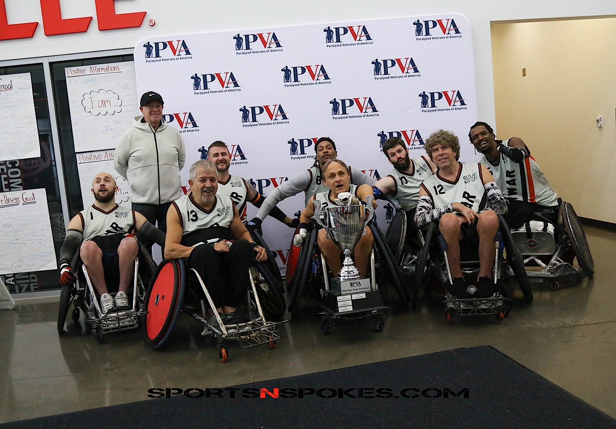 PNMagazine's tweet image. Congratulations to the WWAR Generals for their 56-51 championship victory over the Arizona Ability 360 Heat at the 2025 @PVA1946 Wheelchair Rugby Invitational at the University of Louisville! (Photo by PNO Staff). #PNO2025 #PVARugby #PVASports #WheelchairRugby #AdaptiveSports
