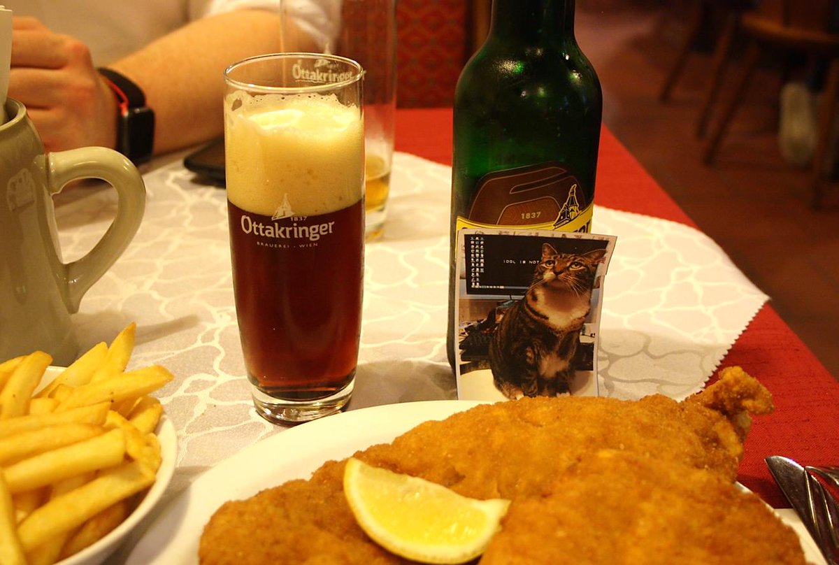PaulFromSweden's tweet photo. @sfwaygood Ha ha, I got a few looks in Vienna a few years ago when I posted a (late mr. Stummer's) cat Schnitzl cheki in a schnitzel restaurant. https://t.co/nN002ZzBOq